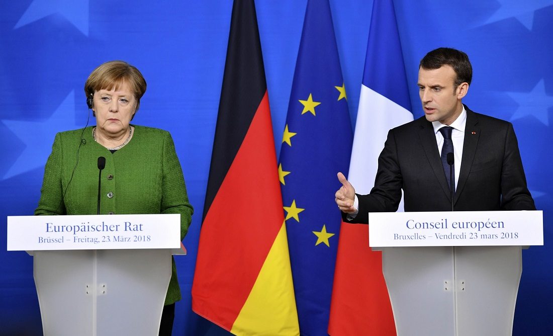 French President Emmanuel Macron and Chancellor Angela Merkel